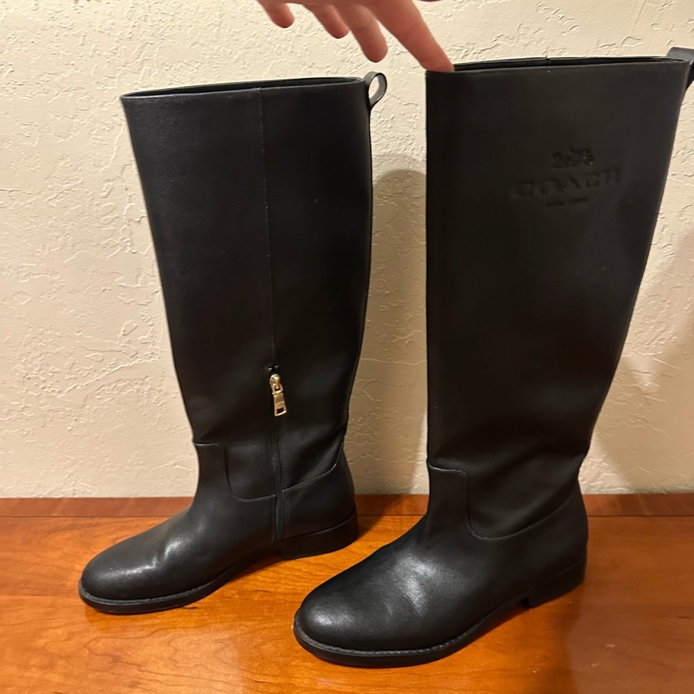 Coach Black Leather Boots
